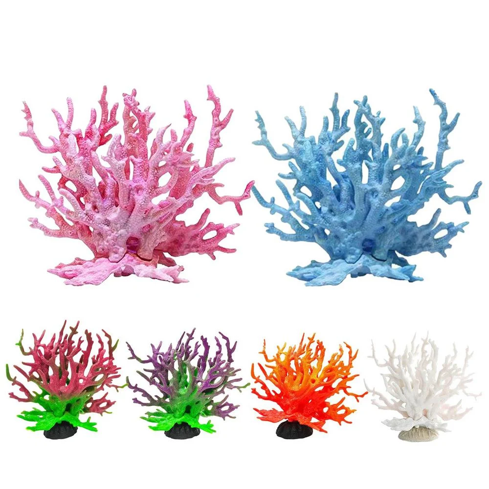 Title 8, Aquarium Coral Simulation Fish Tank Plants Land...