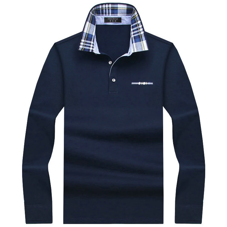 Camiseta masculina de fleece com gola lapela, solta e cor sólida para uso casual de negócios. Conforto e estilo para o trabalho e dia a dia. — foto 8