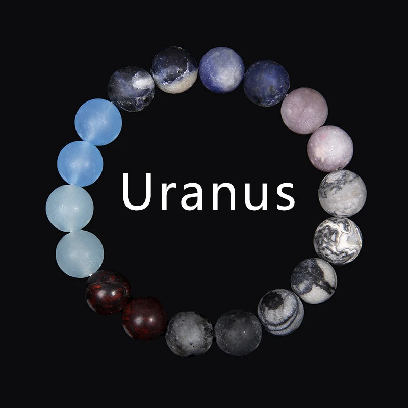 Pulseira Oito Planetas do Sistema Solar Universo com Rocha Vulcânica para Equilíbrio e Bem-Estar Natural — foto 7