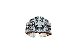 Anel grande de prata para homem, estilo street fashion com flor de rattan, personalidade marcante, design de boca aberta, acessório moderno. — foto 3