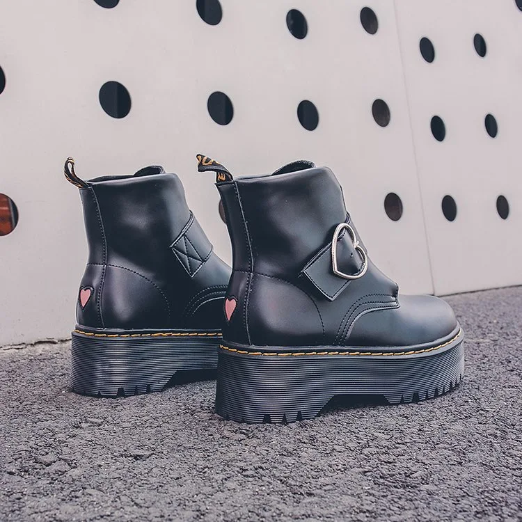 Women's short tube Martin boots with platform and lace-up design, sponge cake style, comfortable and stylish for everyda — photo 6