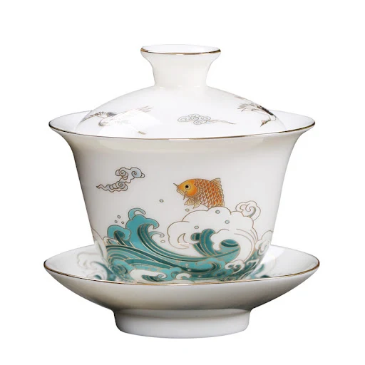 Title 9, Sheep Fat Jade Colorful Gold Sancai Cover Bowl ...