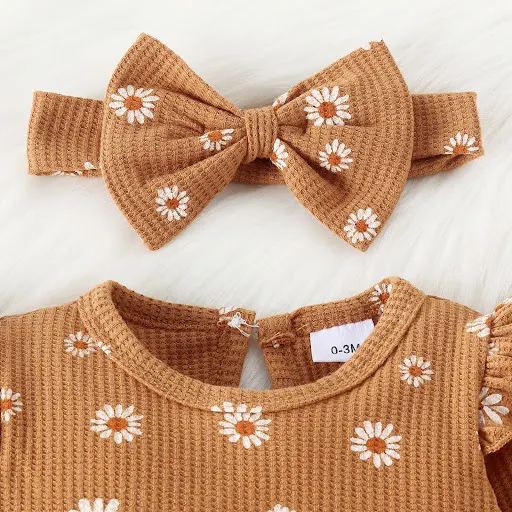Title 29, Conjunto infantil com top estampado, calças boc...