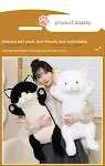 Almofada de pelúcia gato japonês longo, boneca de gatinho, Ragdoll para meninas, travesseiro de cama, abraço macio e fofo. — foto 5