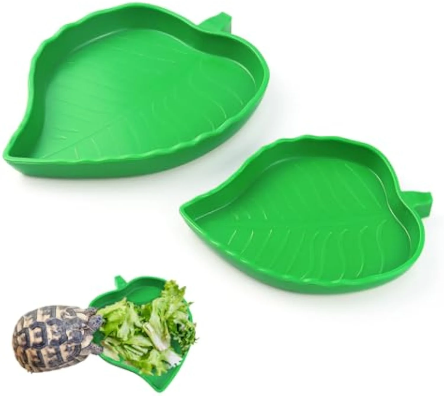 2 Pcs Tigela/Prato Folha para Répteis Tartaruga, Lagarto, Dragão Barbudo Jovem, Cobras Pequenas, 2 Tamanhos, Comida e Água. — foto 1