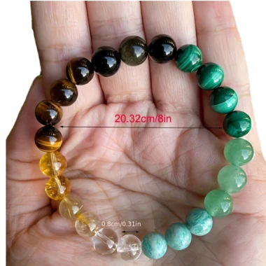 Title 5, Pulseira unissex de pedras naturais citrino e a...