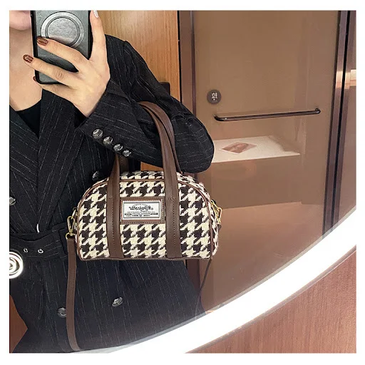 Title 18, Bolsa mensageiro de ombro feminina casual em pi...