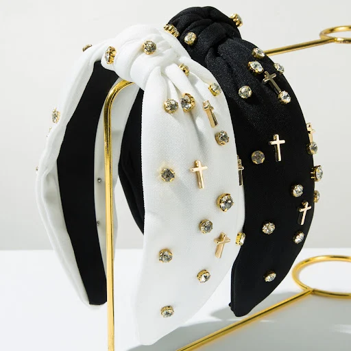 Title 5, Tiara de cor pura com diamantes, nó e cruz de l...