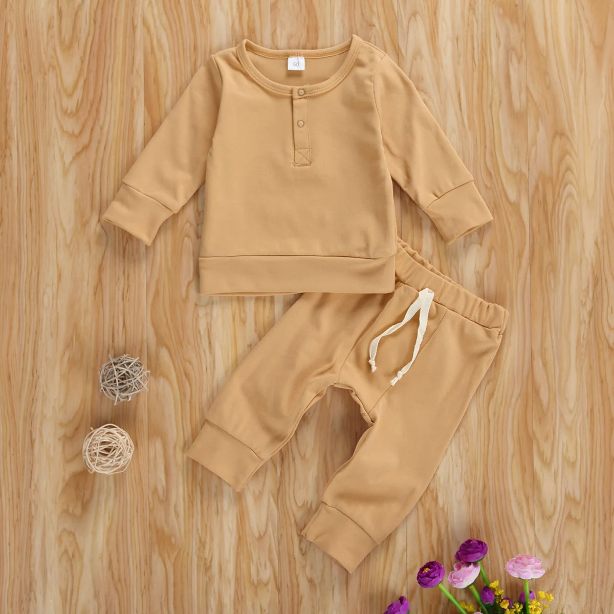 Roupa infantil outono e inverno modelos explosão comércio exterior bebê gola redonda cor sólida manga longa — foto 5