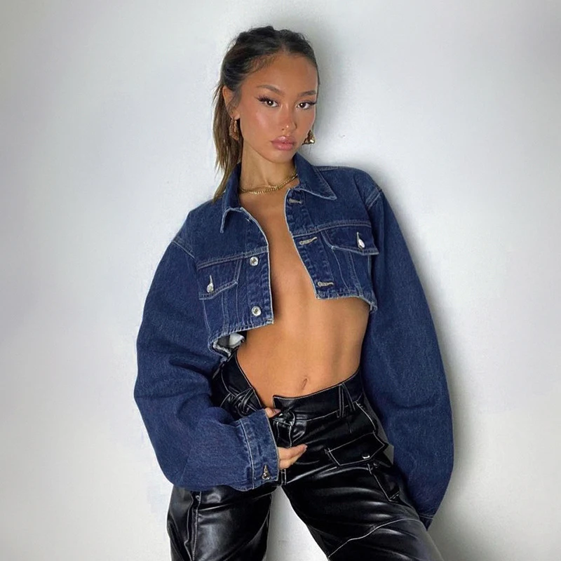 Title 3, Denim Spice Girls cropped longsleeve jas voor d...
