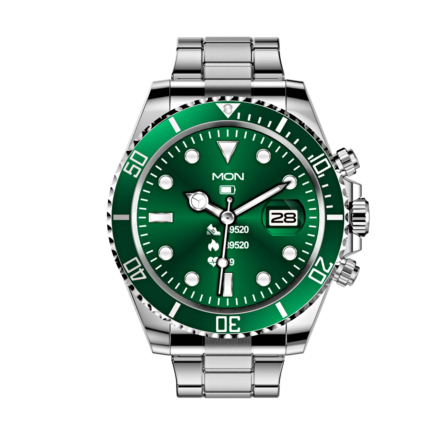 Smart Watch Stainless Steel Green Water Ghost track your health and fitness with this stylish, water-resistant smartwatc — photo 8