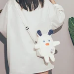 Bolsa pequena fofa feminina nova e selvagem, desenho animado de boneca de pelúcia, bolsa mensageiro de um ombro divertida e com personalidade. — foto 5