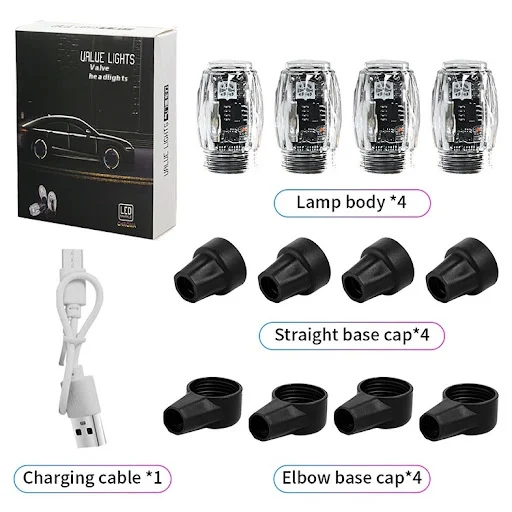 Title 5, Wheel Hub Colorful Valve Light Bicycle Motorcyc...