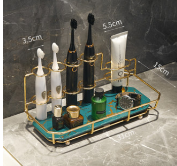 Electric Toothbrush Holder Shelf Luxury Bathroom Mouthwash Cup Desktop A Family Of Three Storage Shelves. Organize your — photo 8