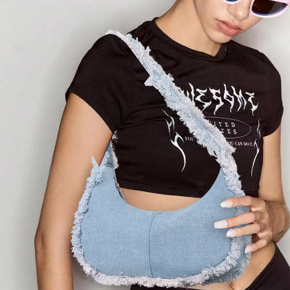 Title 3, Womens Denim Casual Shoulder Bag, a stylish an...