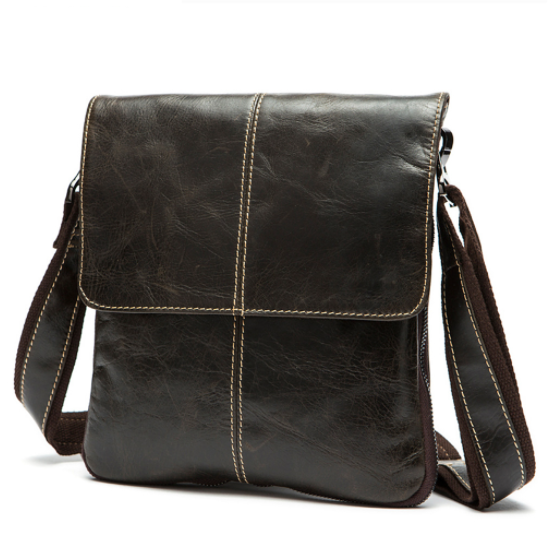 Verticale Casual Leren Messenger Bag voor Heren Ideaal voor Dagelijks Gebruik en Werk Schoudertas met Verstelbare Riem en Veel Vakken — foto 2