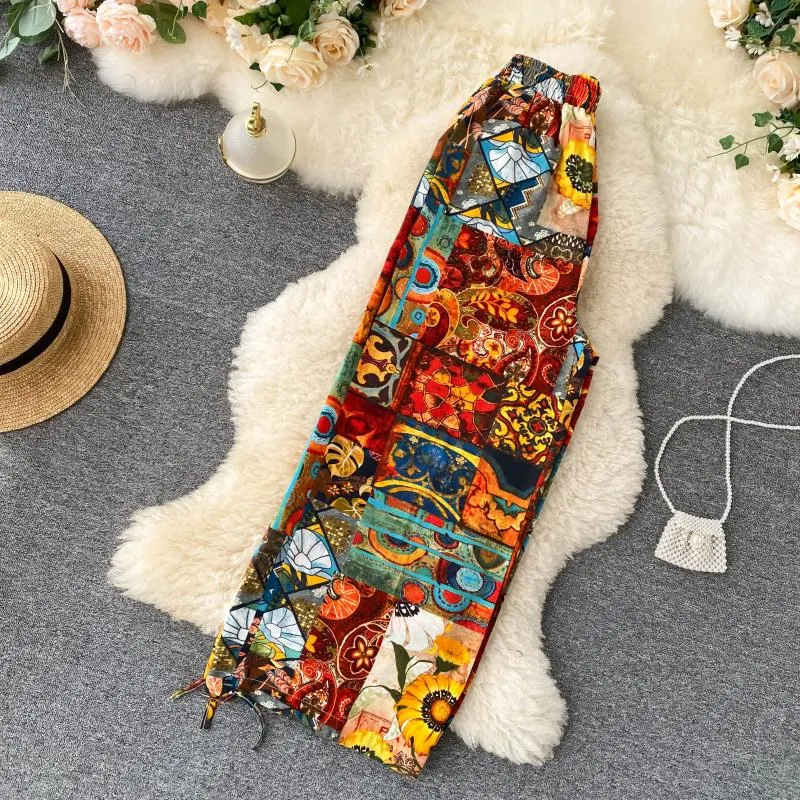 Bohemian Retro Ethnic Print Wide-Leg Pants for effortless style. Comfortable, flowy, and perfect for a relaxed yet fashi — photo 4