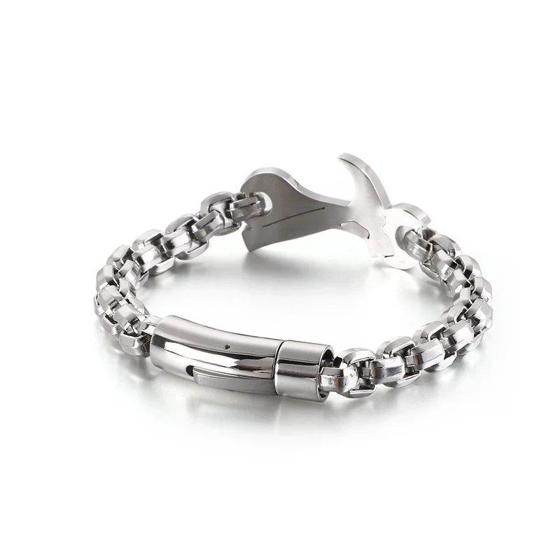 Pulseira Hip Hop Criativa de Aço Inoxidável, Design Moderno e Urbano, Resistente e Durável, Ideal para um Look Descolado e Cheio de Atitude — foto 4