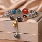 Pulsera de ágata corazón de azúcar natural de alta calidad para mujer, lujo ligero, elegancia y encanto diario. — foto 4