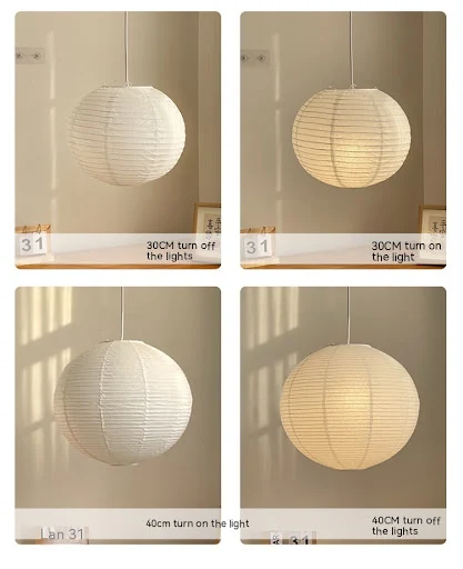 Title 4, Lustre LED redondo de papel Xuan Silent Wind Ba...