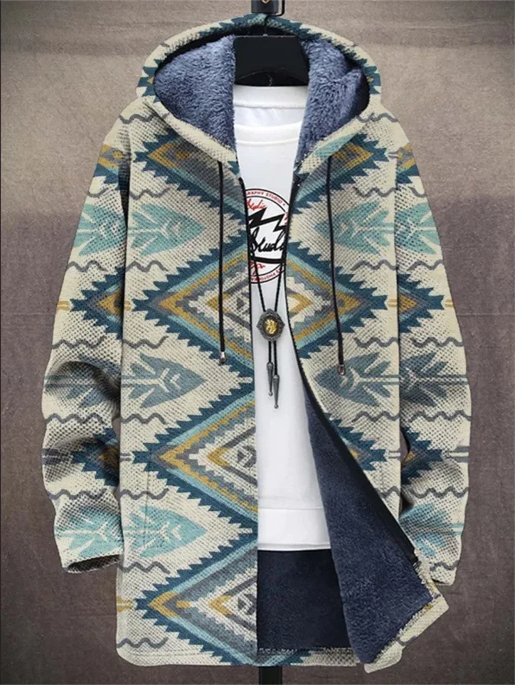 Jaqueta Cardigã com Capuz e Estampa Digital 3D Masculina, perfeita para um visual moderno e confortável, ideal para uso casual e estiloso. — foto 24