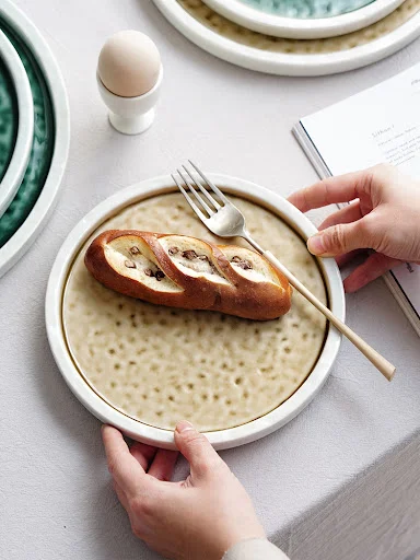Title 4, Creative Ceramic Round Plate Retro Large Dish P...