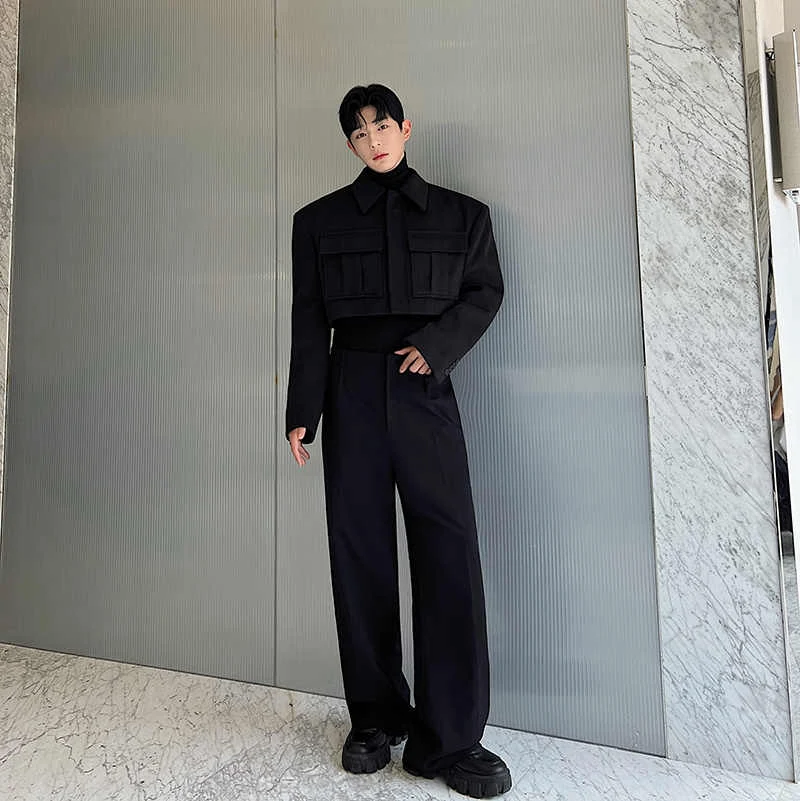 Autumn and Winter Dark Men's Short Coat Warm and Stylish Comfortable Jacket Cold Weather Protection Modern Design Perfec — photo 4