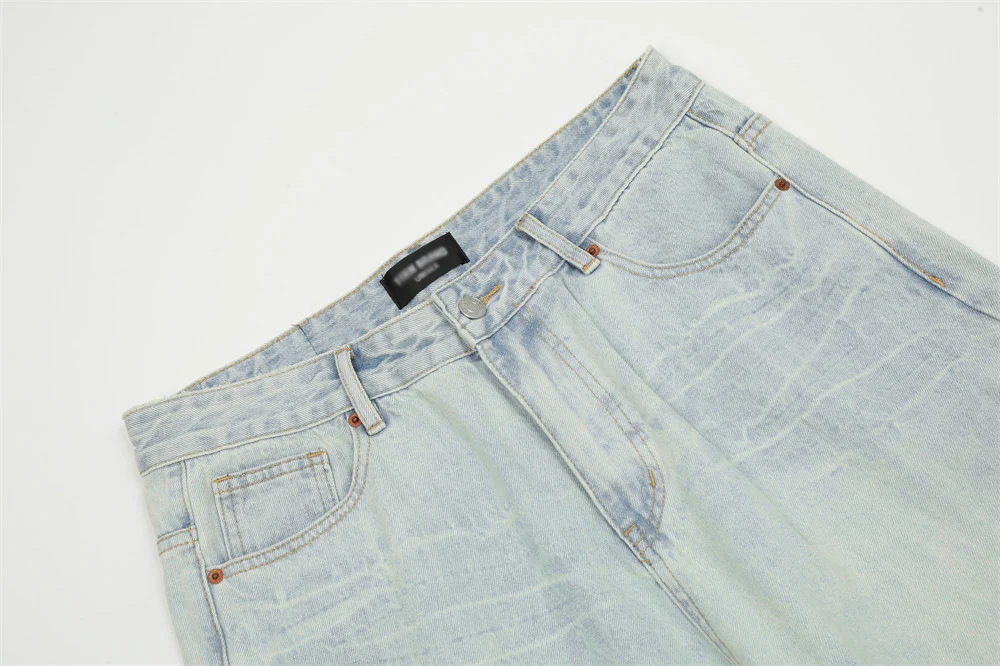 Men's Light Color Wash Wide-leg Jeans. Experience comfort and style with these relaxed-fit jeans. Perfect for everyday w — photo 8