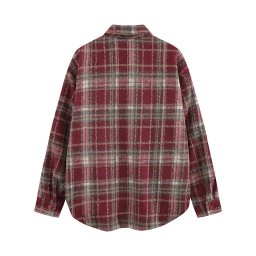 Title 11, European and American Retro Loose Plaid Shirt f...