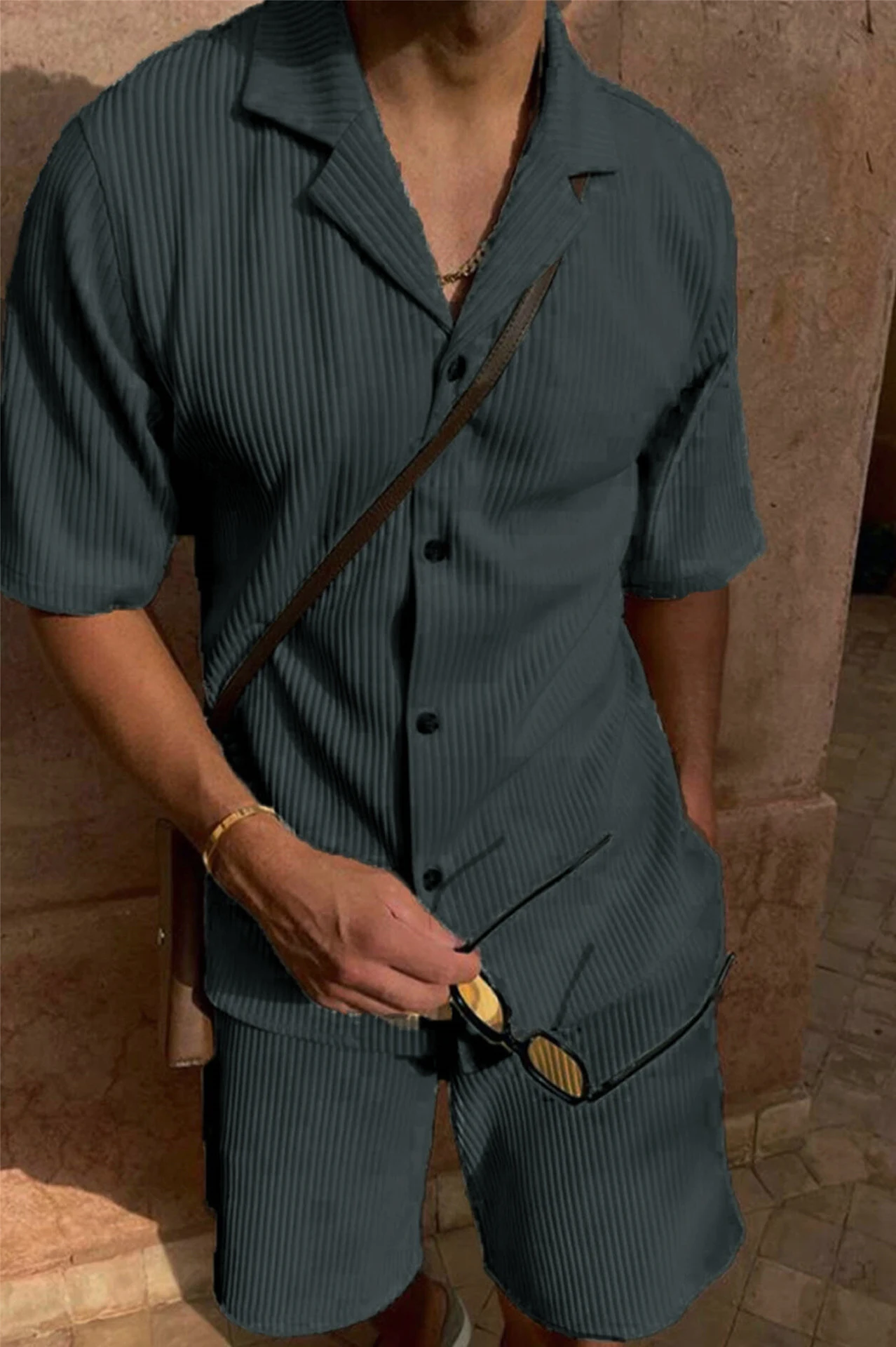 Title 6, Corduroy Casual Polo Collar Sports Mens Solid ...