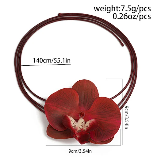 Title 10, Colar Orquídea Borboleta Retrátil Longo Feminin...