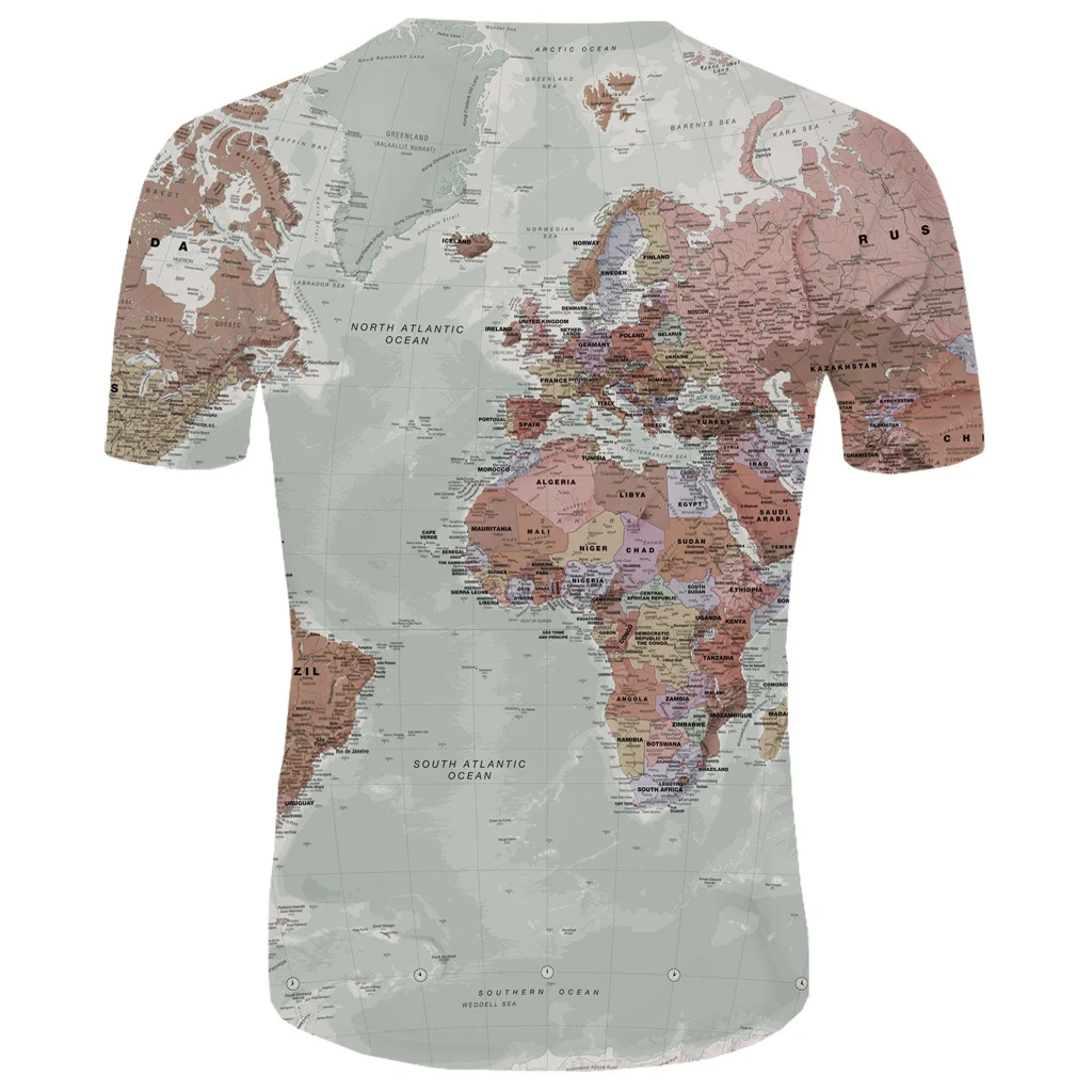 Fashion European And American Street Shooting Map Print Shirt — photo 13