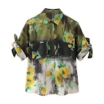 Gracieuze en modieuze korte mouwen bloemenhemd met revers en enkele knoopsluiting, ideaal voor een stijlvolle look. — foto 21