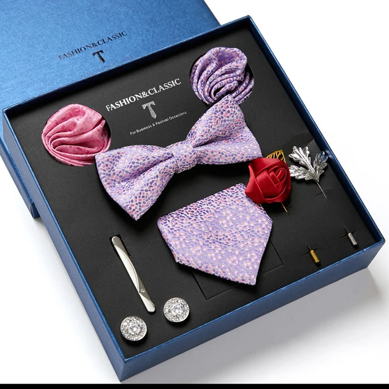 Conjunto de presente masculino gravata fashion listrada lenço de bolso. Presente ideal para negócios e ocasiões especiais. Elegância e estilo em um só kit. — foto 20