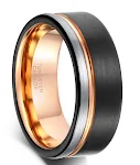 Anel de tungstênio tricolor dominante para homens, design ousado e elegante, a joia perfeita para expressar sua personalidade forte. — foto 5
