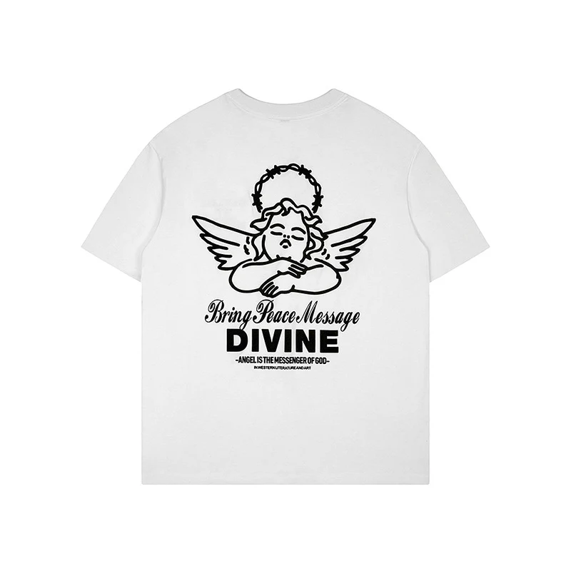 Original Angel Print T-shirt Express your unique style with this t-shirt. Original design, comfort, and quality for an — photo 4