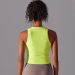 Canotta Sportiva Lunga da Donna ad Alta Elasticità con Imbottiture al Seno Offre Supporto e Comfort Ideale per Allenamenti e Fitness — foto 9