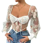 Top sexy da donna con scollo a V e pizzo, perfetto per un look seducente e femminile. Valorizza la tua figura e sentiti irresistibile in ogni momento. — foto 1