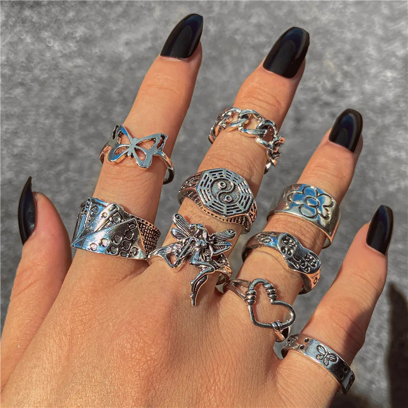 Conjunto de Anéis Punk Vintage 9 peças — foto 1