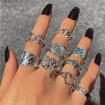 Conjunto de Anéis Punk Vintage 9 peças — foto 1