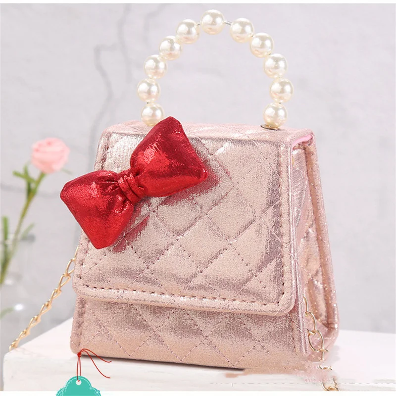 Embroidery Small Square Bottom Bow Pearl Single-shoulder Diagonal Bag, adds sophistication to your outfit and is ideal f — photo 3