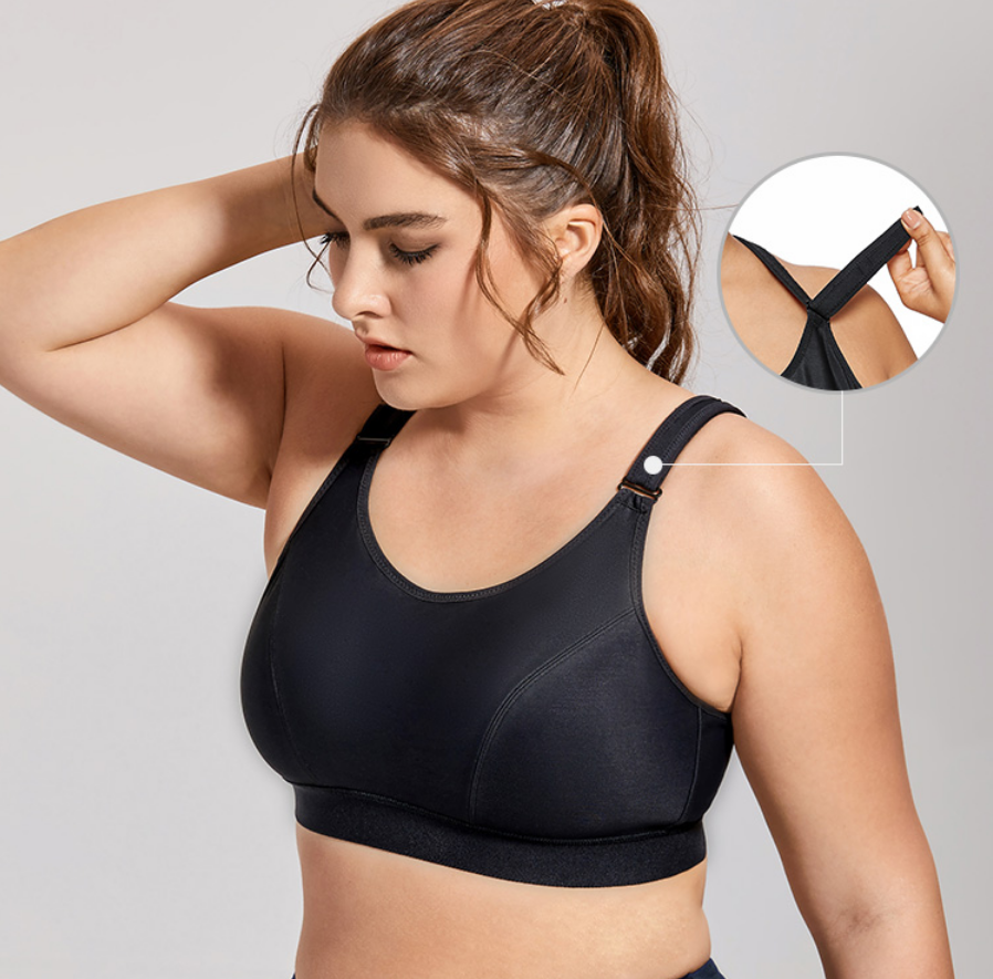 Reggiseno sportivo grande taglia donna, antiurto, per corsa, seno abbondante, sezione sottile, ideale per sport professionali, comfort elevato. — foto 3
