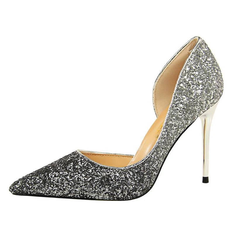 Crystal High Heels for Women Stiletto Heel Gradient Blue Sequined Party Shoes. Sparkle and shine at your next event. — photo 2