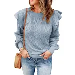 Novo estilo engrossado cor sólida camisola feminina solta — foto 2