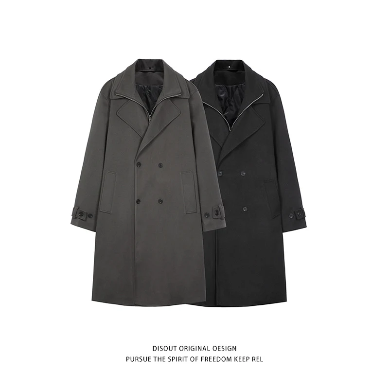 Trench coat masculino de alta qualidade, com abotoamento duplo e comprimento no joelho. Elegância e proteção contra o frio. — foto 3
