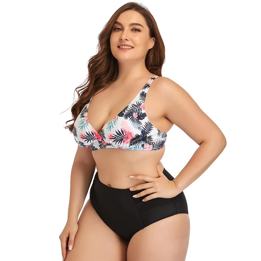 Title 4, Maiô plus size sexy estampado Bikini duas peças...