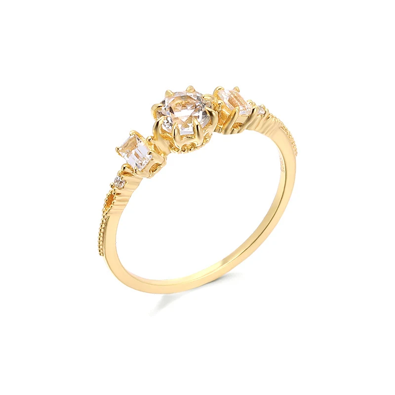 Anel Topa Branco Elegância Radiante Joia Deslumbrante Para Mulheres Design Sofisticado Perfeito Para Todas Ocasiões. — foto 2