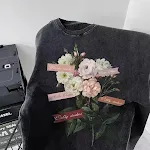 Camiseta de meia manga com estampa floral para casal — foto 10