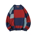 Plaid Couple's Winter Thickened Loose Knitted Sweater, offering cozy warmth and a relaxed fit for comfortable winter wea — photo 1