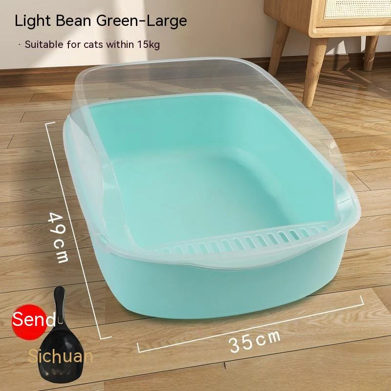 Title 7, Semi-closed Anti-sand Litter Box. Minimizes san...